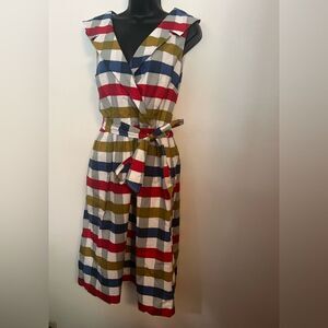 Anthropologie Red and White Sleeveless Sundress